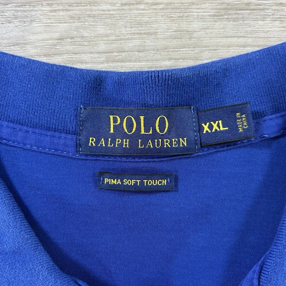 Polo Ralph Lauren Polo Shirt Mens XXL Blue Pima Soft Touch Cotton Classic Pony